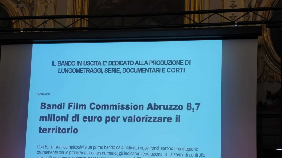 Marsilio, '8,7 milioni per i bandi per la Film Commission'