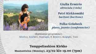 La violista Giulia Ermirio si esibisce ad Helsinki