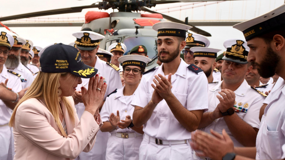 Meloni alla Marina Militare, Italia grata e orgogliosa di voi
