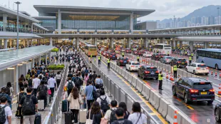 新皇崗口岸港方大樓一度交通擠塞 警方實施管制後回復正常
