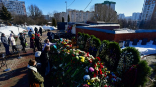 T&uacute;mulo de Navalny &eacute; coberto de flores em Moscou